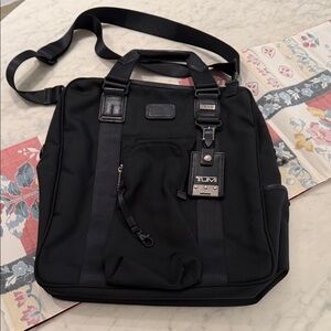 TUMI Black Messenger Bag for Men--Weekend sale--